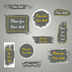 Obraz premium Hand drawn grunge brush strokes, circle, square, rectangle