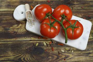 Raw Organic Red  Tomatoes on the Vine