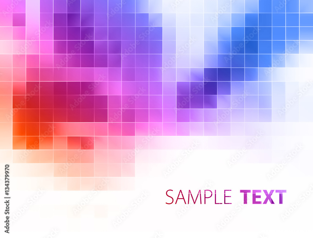 Poster digital light background with colorful mosaic