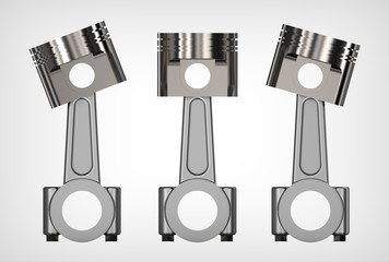 3d illustration of engine pistons
