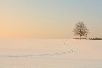 Winterlandschaft mit Skispur © David.Sch