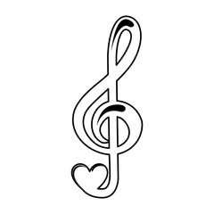 Fototapeta premium music note with heart vector illustration design