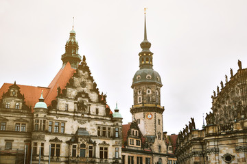 Fototapeta na wymiar Dresden Castle in the city center of Dresden in Germany. It is also called Royal Palace