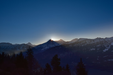 Fototapeta na wymiar Sunrise at Eiger