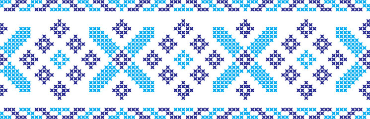 Embroidered cross-national pattern