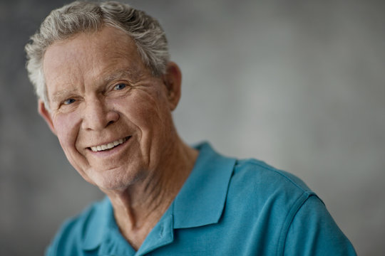 Portrait of a smiling elderly man.