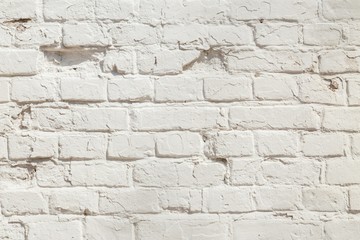 Fototapeta premium Old white brick wall texture for background