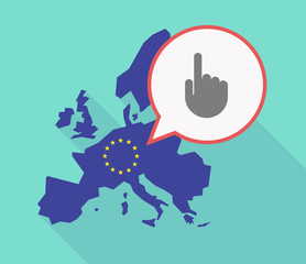 Fototapeta premium Long shadow EU map with a pointing hand