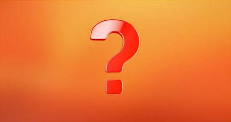 Question Mark Red 3d Icon