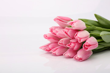 Bouquet of pink tulips