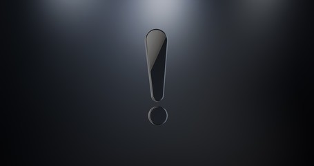 Exclamation Mark Black 3d Icon