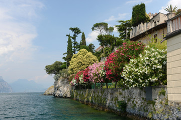 Fototapeta na wymiar Lake Garda view in Malcesine - Italy