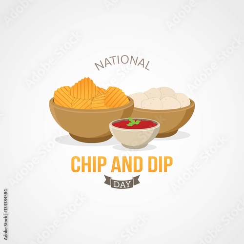 "National Chip and Dip Day Vector Illustration. Suitable for Greeting