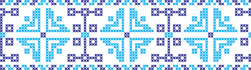 Embroidered cross-national pattern