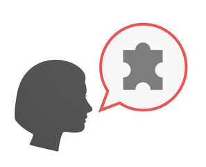 Isolated female head with a puzzle piece