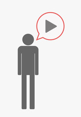 Isolated pictogram with a play sign