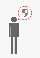 Isolated pictogram with a shield
