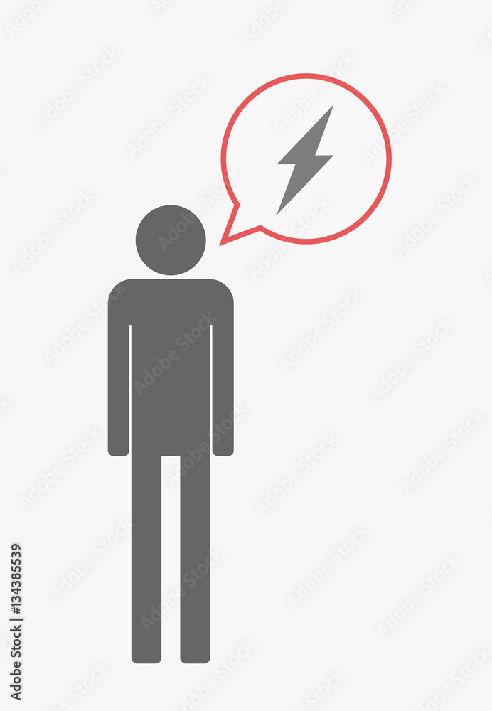 Sticker isolated pictogram with a lightning