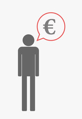 Isolated pictogram with an euro sign