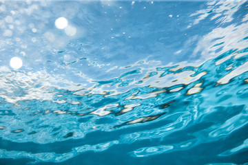 Rippled water in a swimming pool