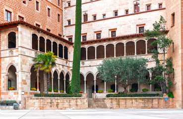 Fototapeta premium Spain. View of the Monastery of Montserrat in Catalonia, Barcelona. Famous for the Virgin of Montserrat.