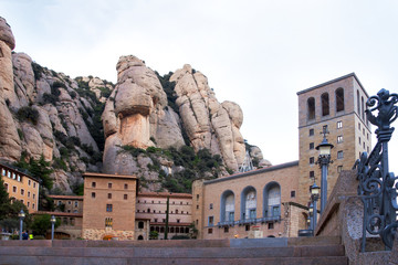 Spain. View of the Monastery of Montserrat in Catalonia, Barcelona. Famous for the Virgin of Montserrat.