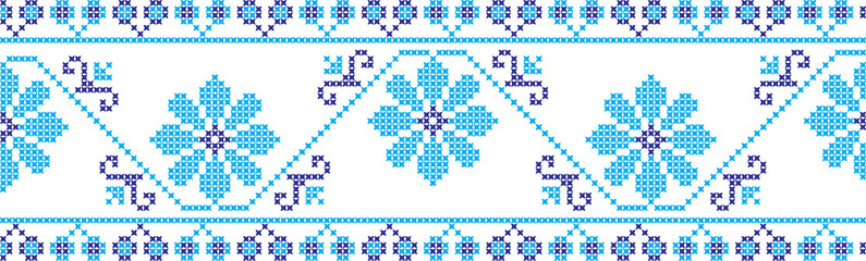 Embroidered cross-national pattern