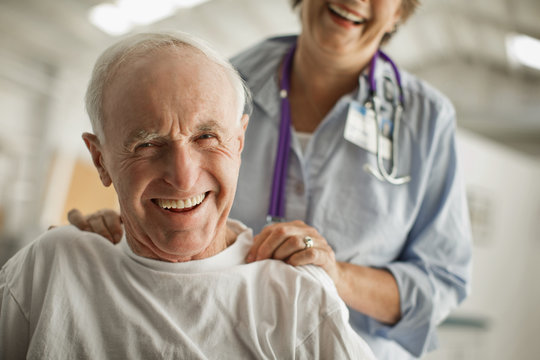 Portrait of a smiling elderly man.