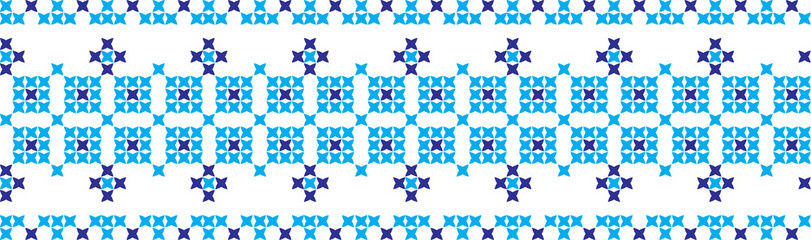 Embroidered cross-national pattern