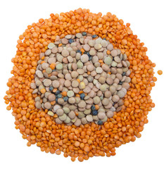 lentils pattern round, different varieties