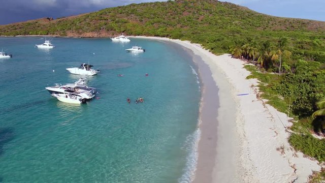 aerial view of turtle beach, culebrita, playa tortuga, Puerto Rico,  Spanish Virgin Islands
