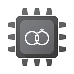 Isolated chip with  two bonded wedding rings