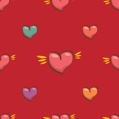 Fototapeta na wymiar vector seamless heart pattern love background