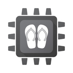 Obraz premium Isolated chip with a pair of flops