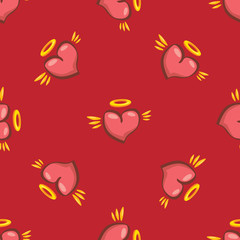 vector seamless heart pattern love background