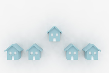 3d rendering of row of small house top view