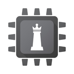 Isolated chip with a  queen   chess figure