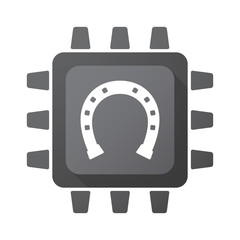 Isolated chip with  a horseshoe sign