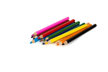 Colored pencils, isolated on a white background