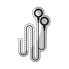 headphone cable connection icon vector illustration design