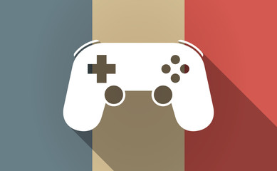 Long shadow France flag with  a game pad