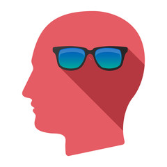 Isolated male head with  a sunglasses icon