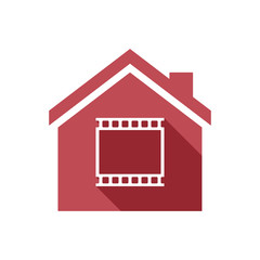 Isolated house with   a photographic 35mm film strip