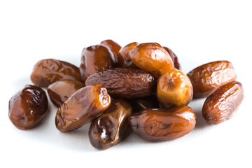 Dates fruit on white background