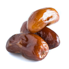 Dates fruit on white background