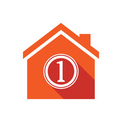 Isolated house with  a coin icon