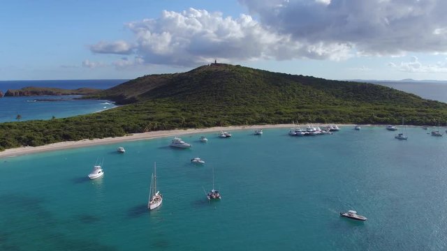 aerial view of turtle beach, culebrita, playa tortuga, Puerto Rico,  Spanish Virgin Islands