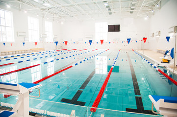 Lanes of a competition swimming pool