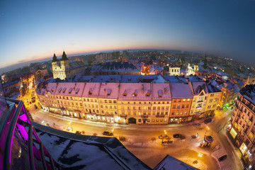 Obraz premium Night view of the Ivano-Frankivsk