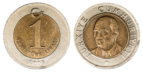 one Turkish Lira